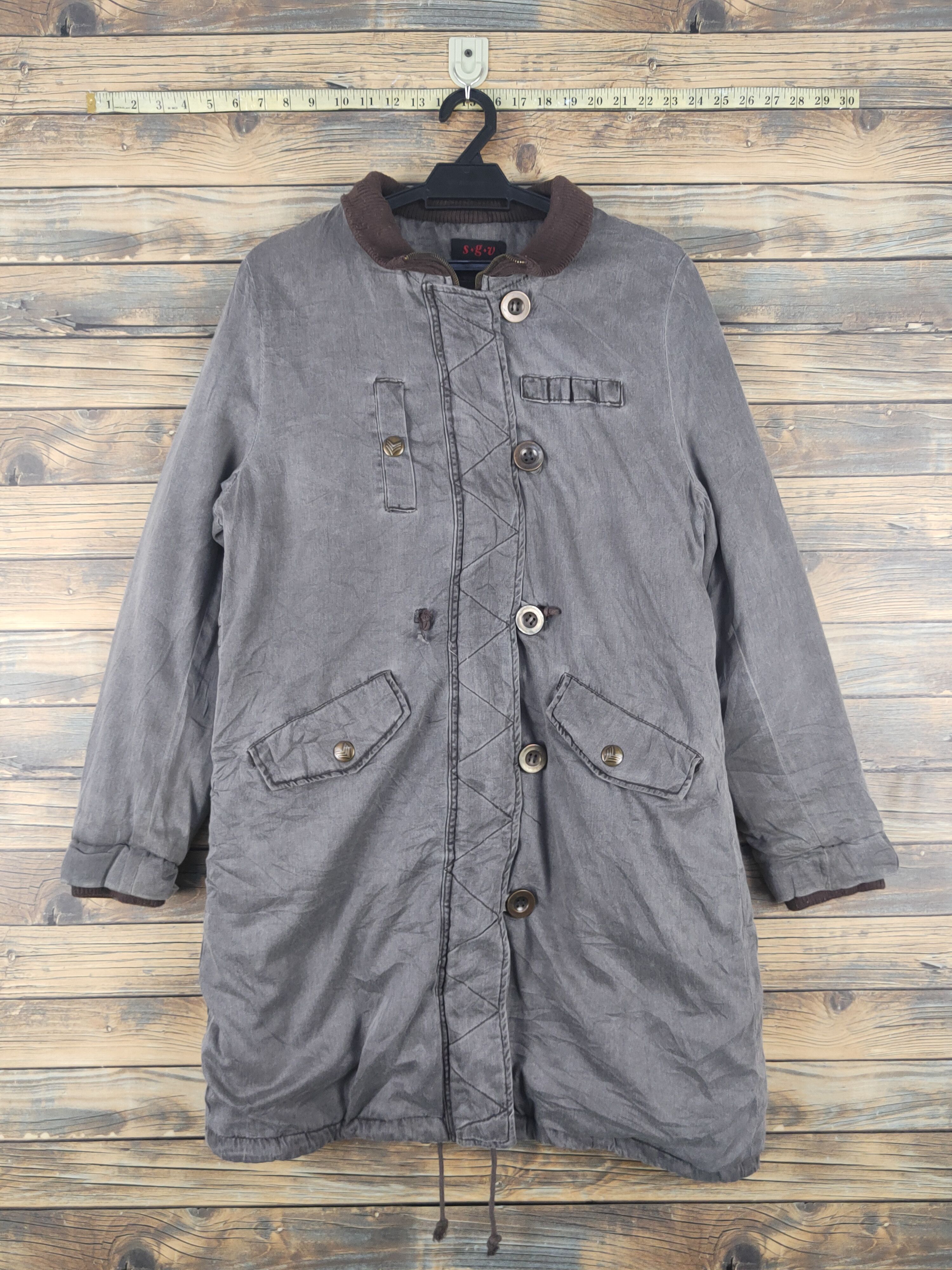 Japanese Brand × Vintage S.g.v Dark Gray Coats (Vintage Winter jacket) Size US L / EU 52-54 / 3 - 1 Thumbnail