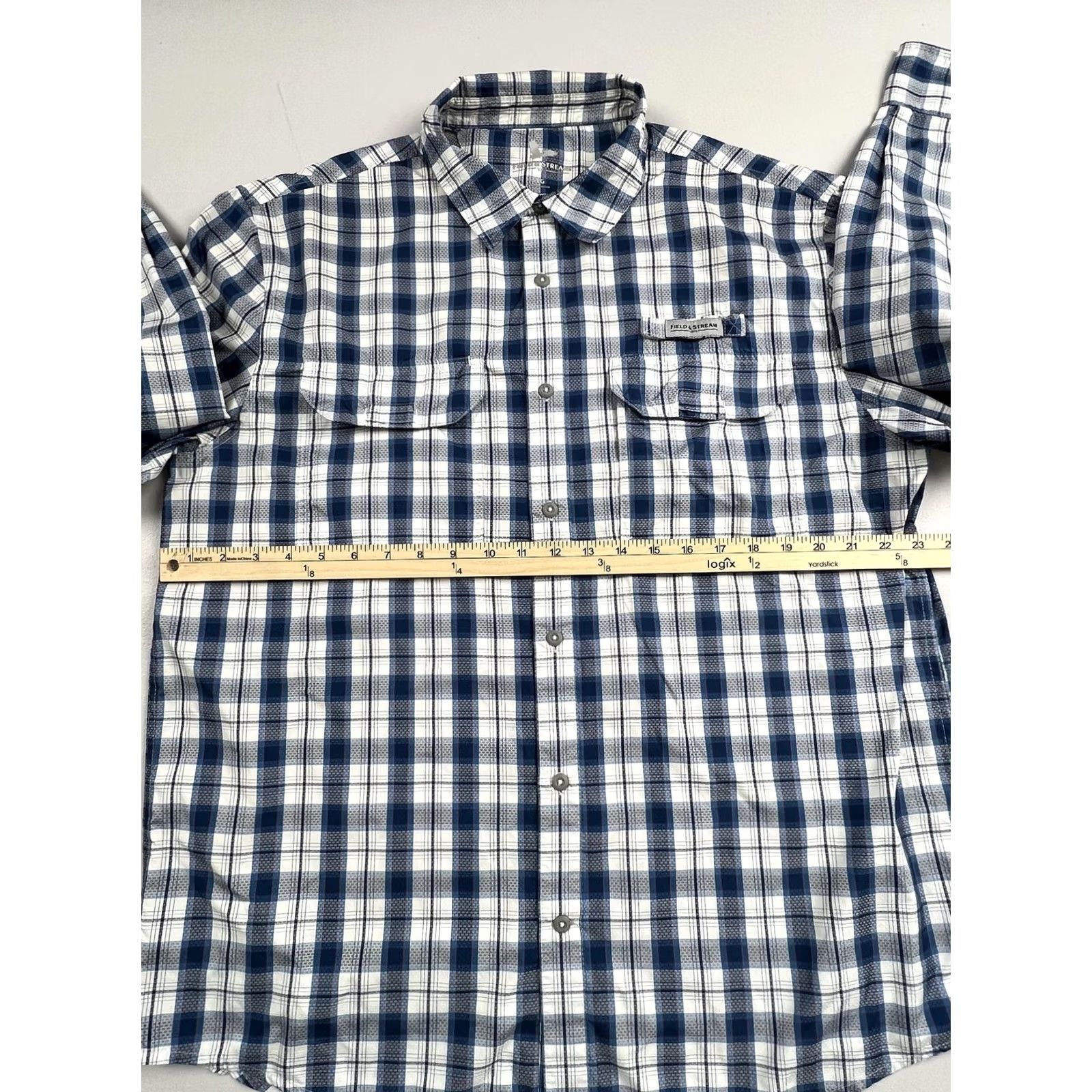 Vintage Field & Stream Mens Large Blue Plaid Long Sleeve Button Up Shirt Lined Fishing Size US L / EU 52-54 / 3 - 5 Thumbnail
