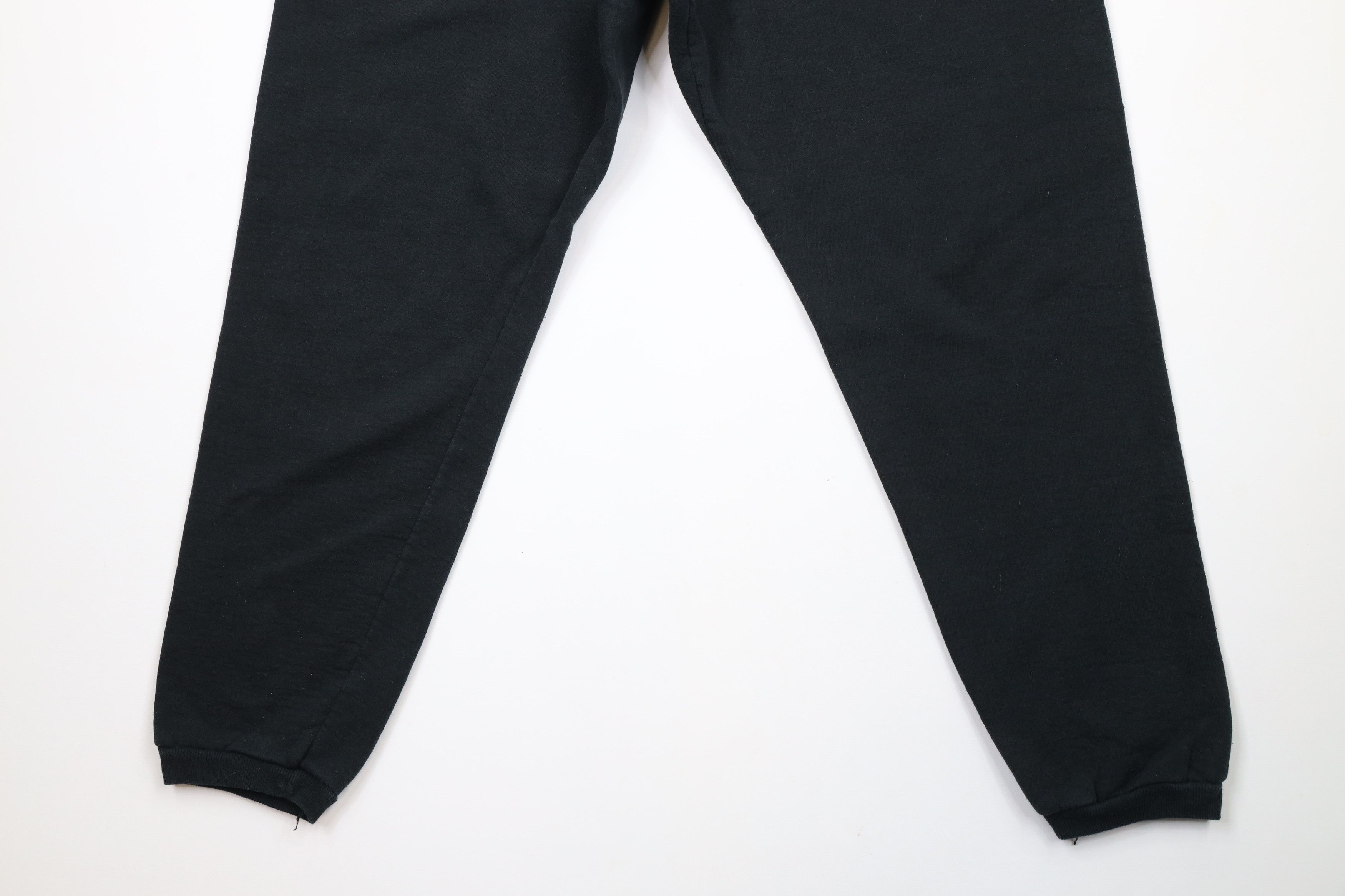 Vintage Vintage 90s Streetwear Blank Cuffed Sweatpants Joggers Black Size US 38 / EU 54 - 4 Thumbnail