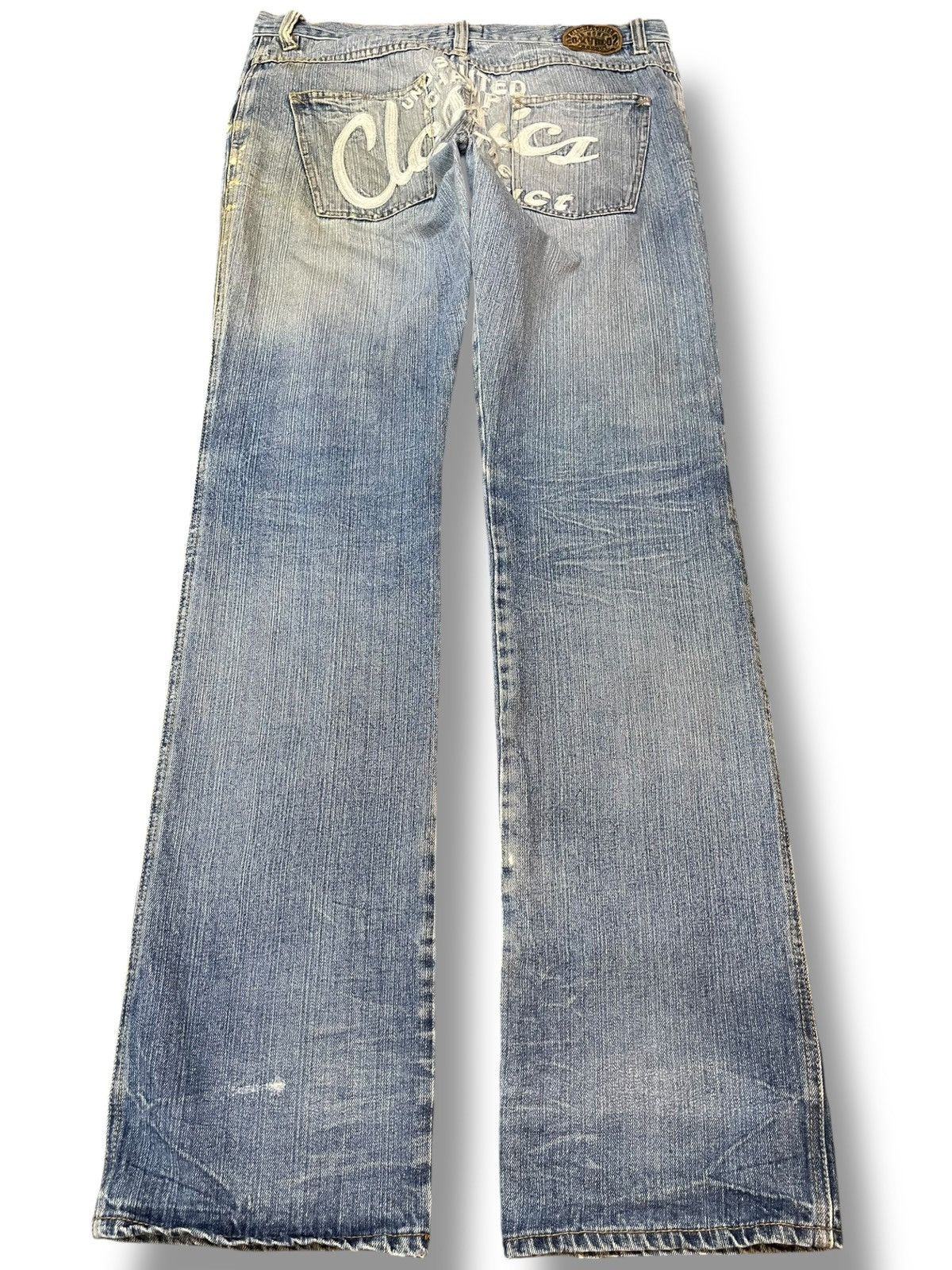 Japanese Brand Vintage Product Classic Embroidery Distressed Denim Size US 35 - 5 Thumbnail