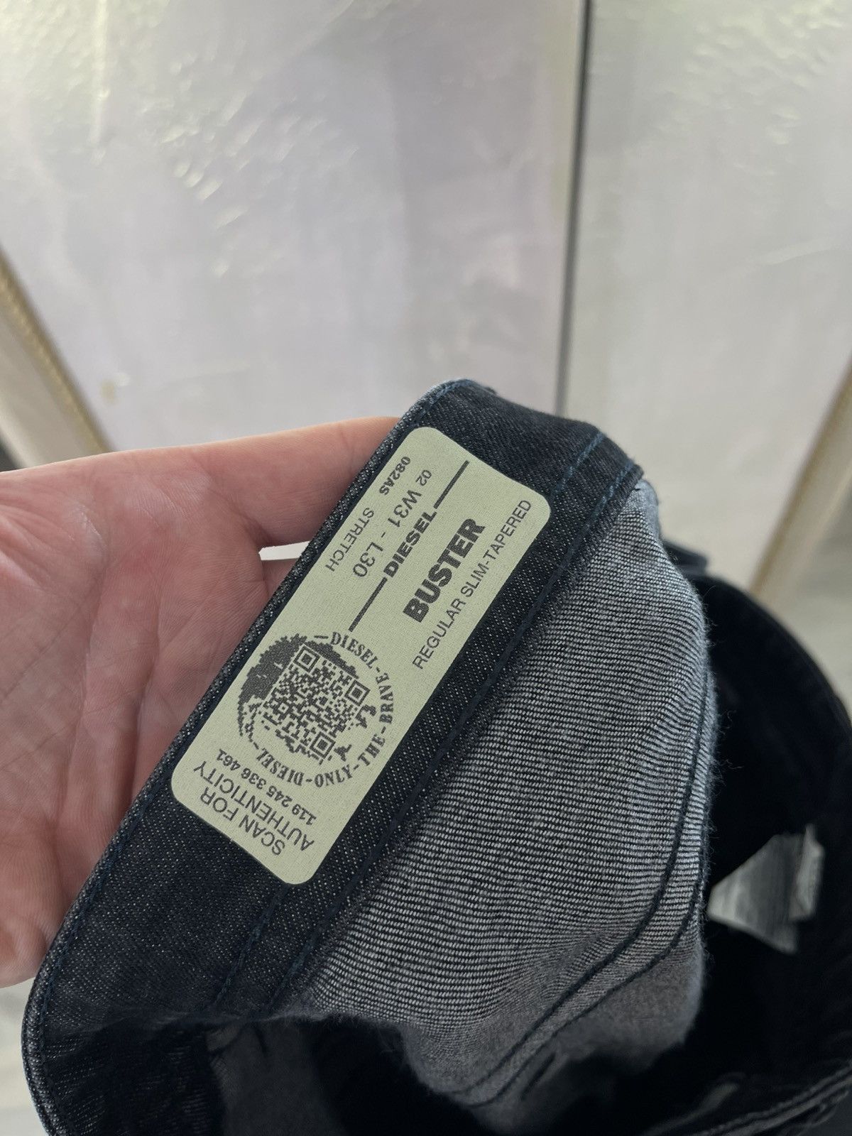Diesel Diesel Buster 082AS Stretch Regular Slim-Tapered Black Denim Size US 31 - 7 Thumbnail