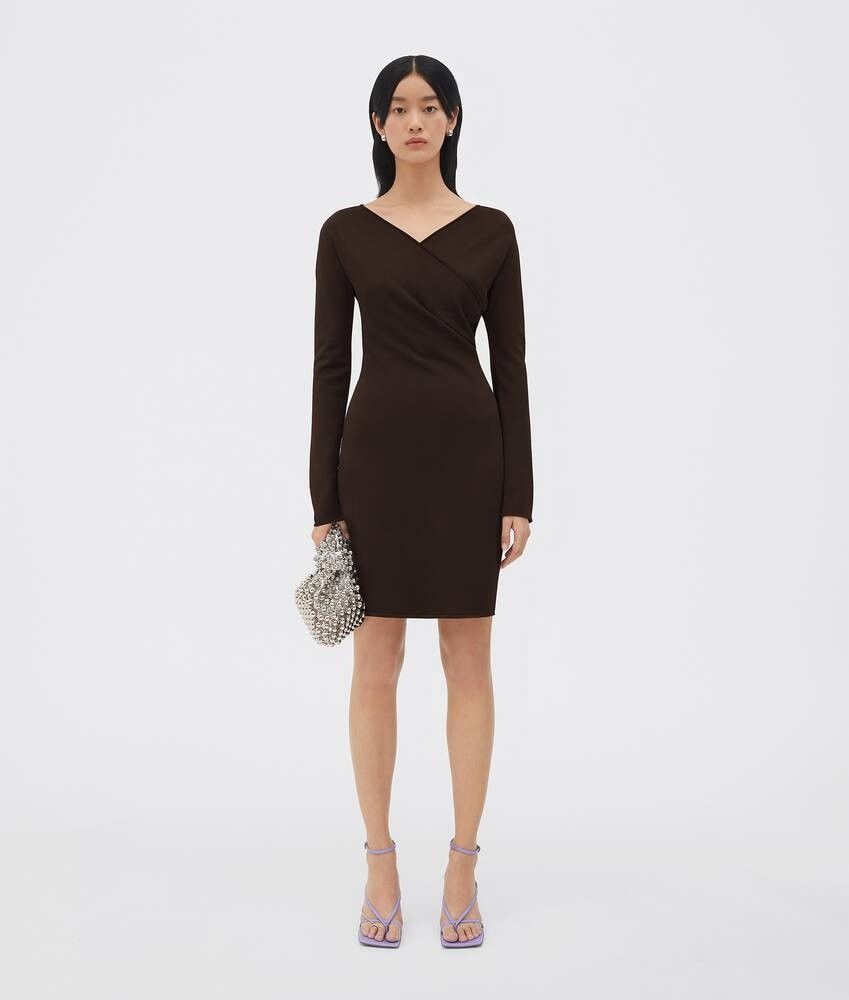 image of Bottega Veneta O1Bcso1Str0324 Viscose Dress In Brown, Women's (Size Small)
