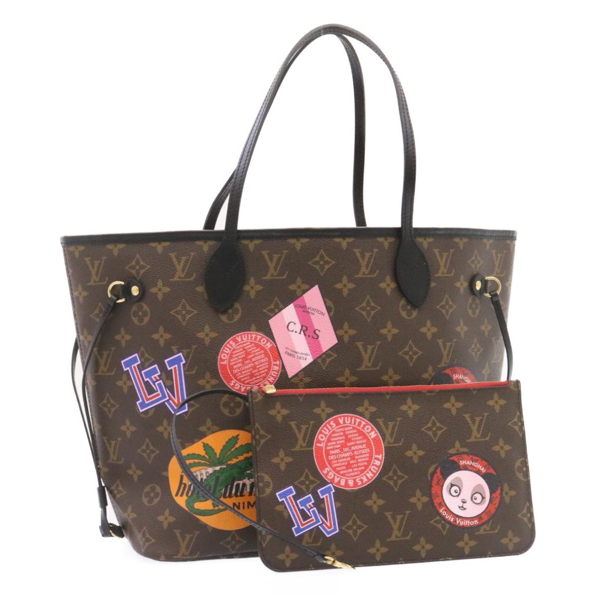 Louis Vuitton Monogram World Tour Neverfull Mm Tote Bag M42844 Lv Auth 26563S, Women's