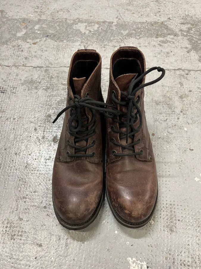 Dirk Bikkembergs 2000s Dirk Bikkembergs Army Brown Leather Boots Size US 7 / EU 40 - 4 Thumbnail