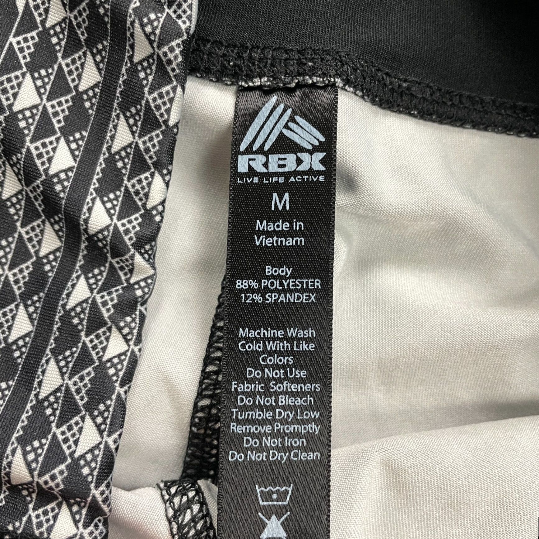 Vintage RBX Compression Leggings Women M Black Geometric Active Yoga Adult Medium Waist 28 in Skinny Leg Style Athleisure Size 32" / US 10 / IT 46 - 5 Thumbnail