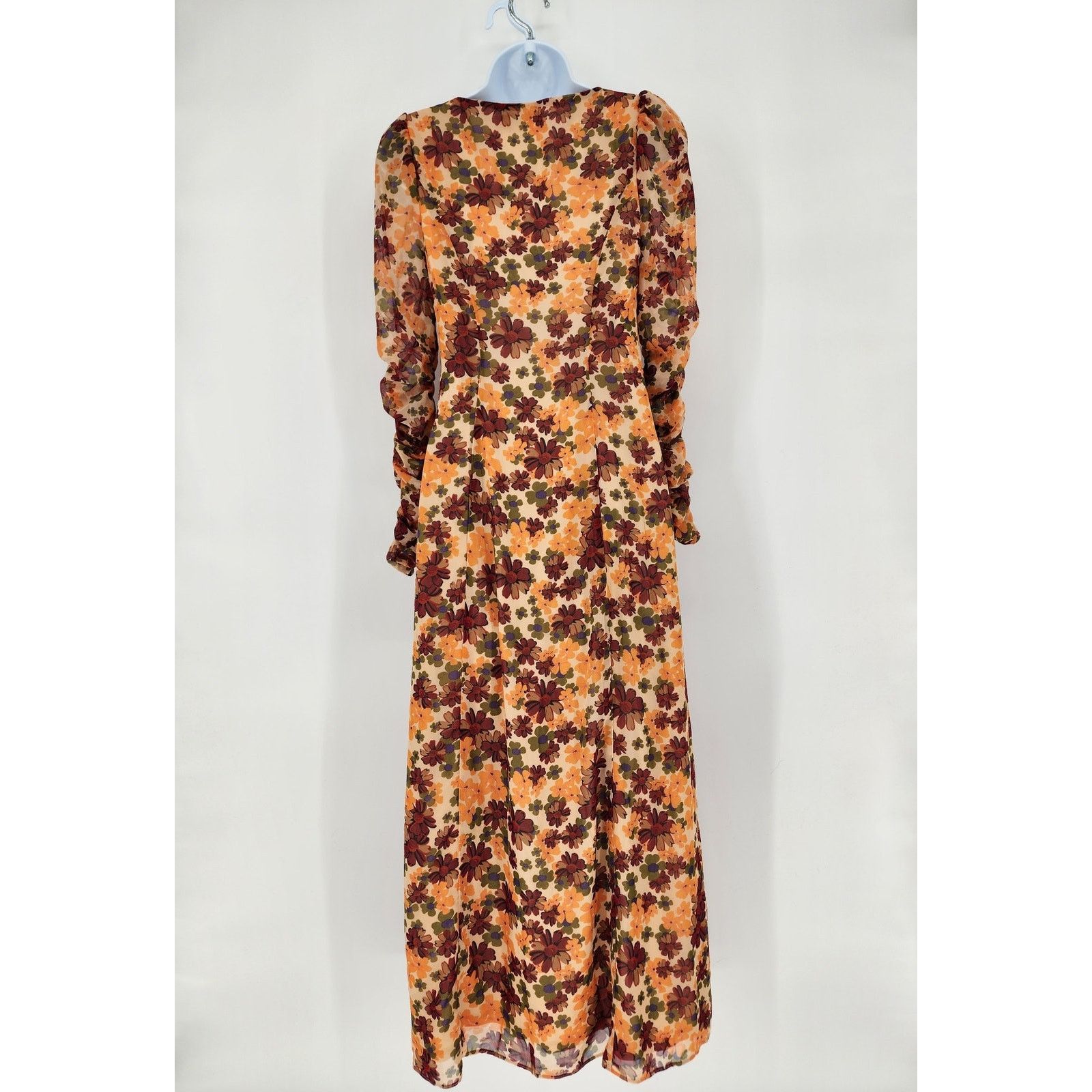 Asos ASOS Design Nude Floral Maxi Dress Women's Size 2 Size XS / US 0-2 / IT 36-38 - 2 Thumbnail