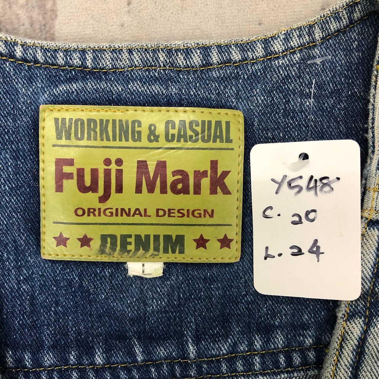 Japanese Brand × Vintage Y548 VTG DISTRESSED FUJI MARK DENIM VESTS Size US M / EU 48-50 / 2 - 5 Thumbnail