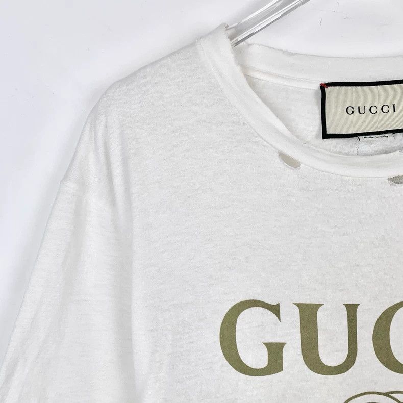 Gucci Gucci Logo letter print floral embroidery round neck white Size US XXS / EU 40 - 3 Thumbnail