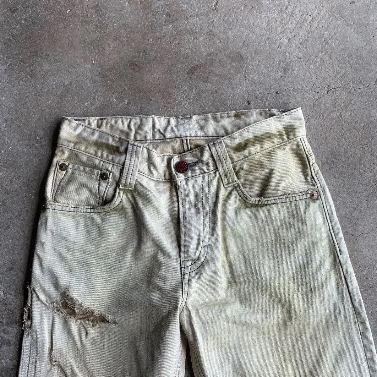 Kapital 💥 DESTROYED! Edwin 503 x Blue Trip Jeans Rugged Faded Pants Size US 29 - 4 Thumbnail