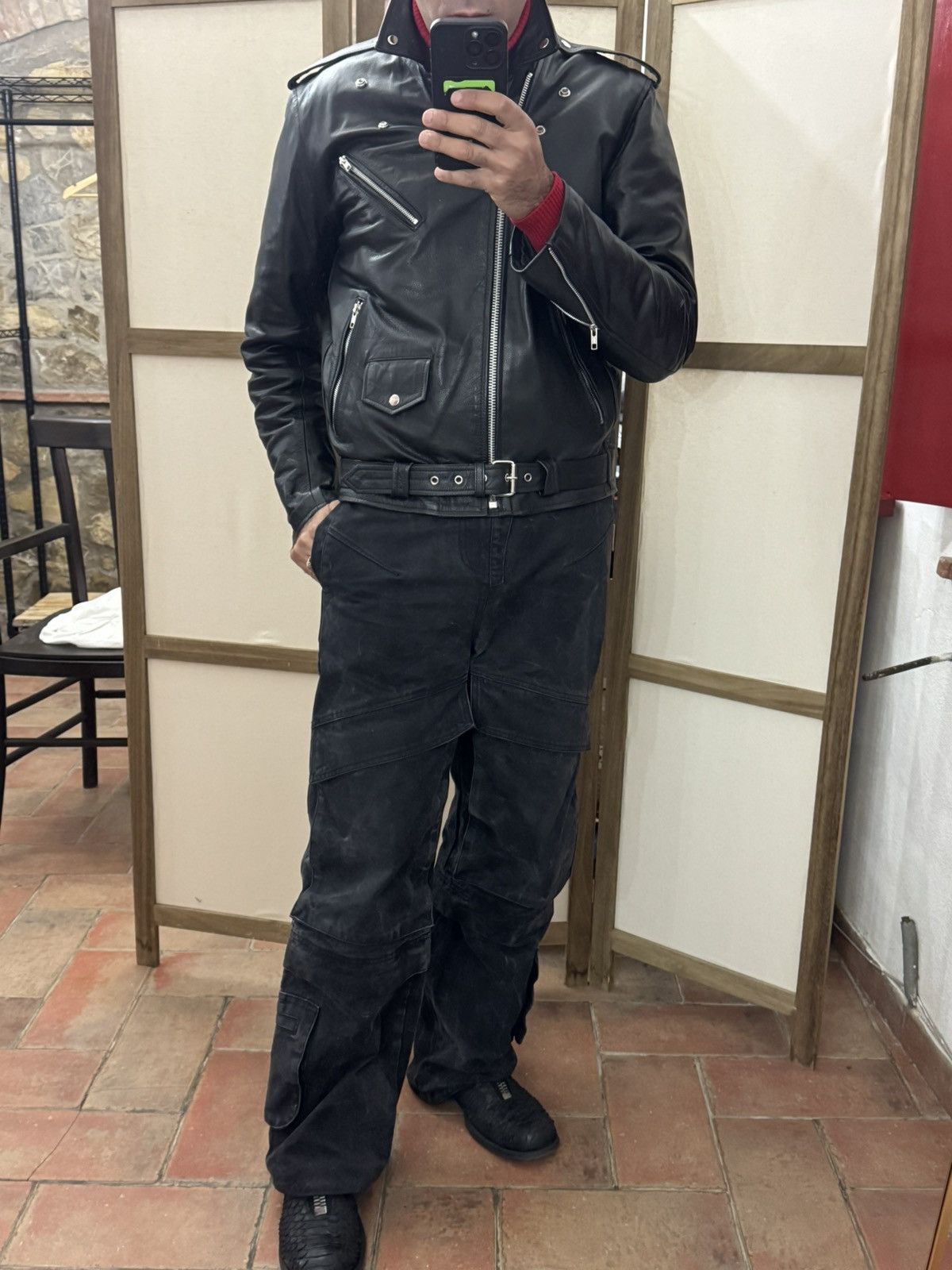 Other Black Biker leather Jacket Size US L / EU 52-54 / 3 - 3 Thumbnail