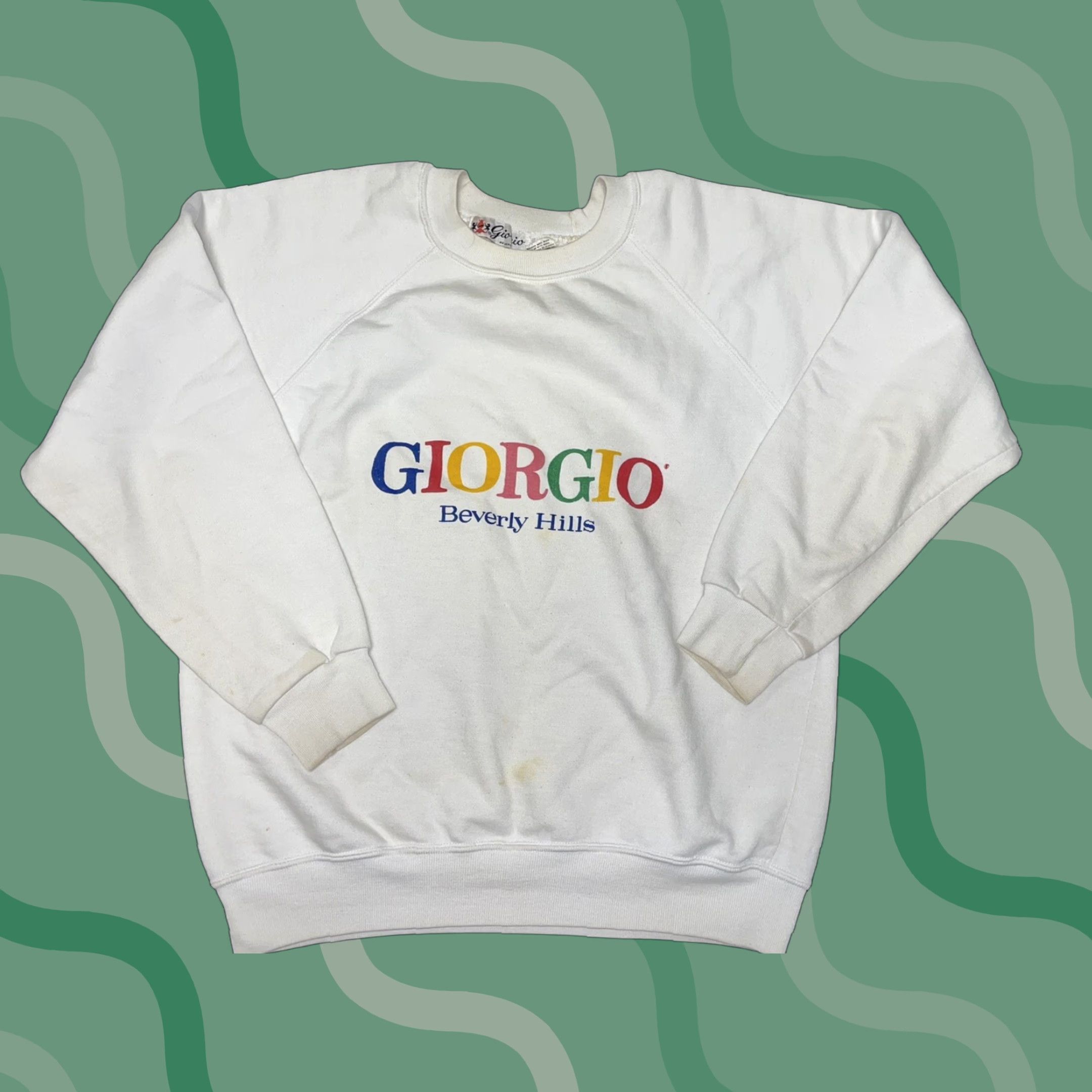 Vintage Giorgio Beverly Hills Crewneck Raglan Sweatshirt Vintage 80s White M Mens Size US M / EU 48-50 / 2 - 1 Thumbnail