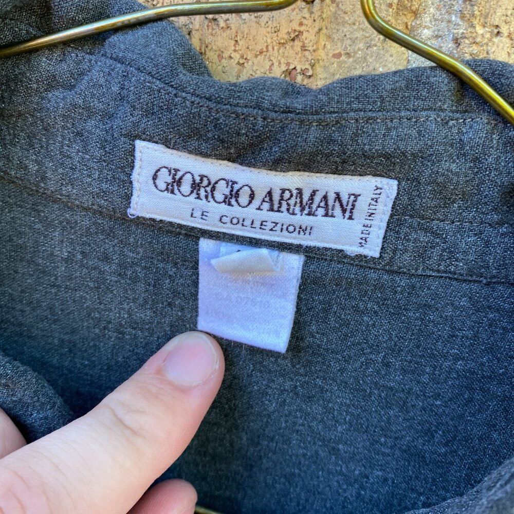 Armani × Giorgio Armani × Vintage Vintage 90s Giorgio Armani Soft Charcoal Button Up Shirt Si Size US L / EU 52-54 / 3 - 3 Thumbnail