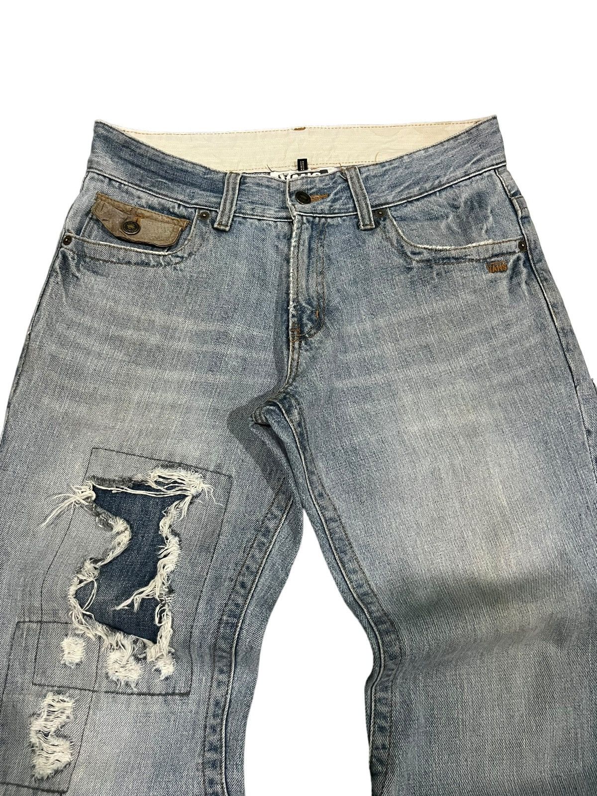 Vans × Vintage Vintage Y2K Vans Trashed Light Blue Classic Fit Jeans Size US 32 / EU 48 - 3 Thumbnail