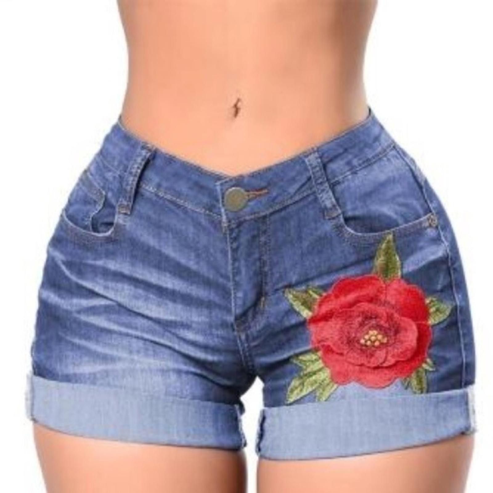 Designer Embroidered Jean Shorts NWT​​​​​​ Size 32" / US 10 / IT 46 - 1 Thumbnail