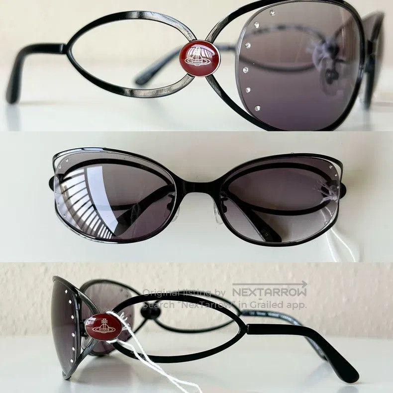 Vivienne Westwood Vivienne Westwood Enamel Saturn Rhinestone Curved Frame Su Size ONE SIZE - 1 Thumbnail