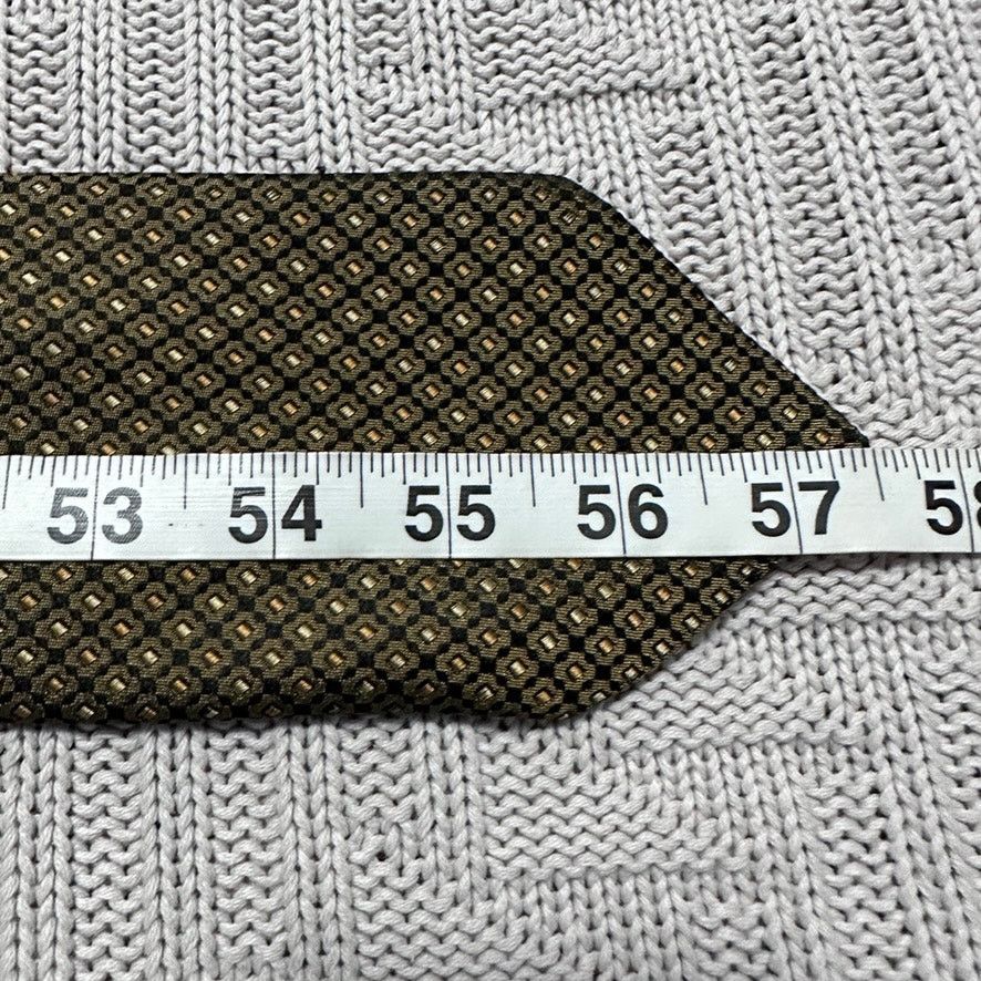 Vintage Vintage Gimbels bronze geometric print silk tie Size ONE SIZE - 4 Thumbnail
