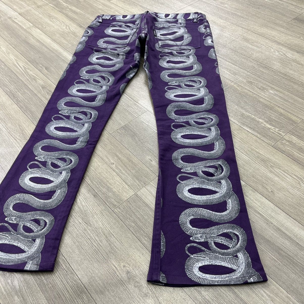 Hysteric Glamour Rare💜 1999s Hysteric Glamour Snake Printed Flared Jeans Y2K Size US 28 / EU 44 - 19 Thumbnail