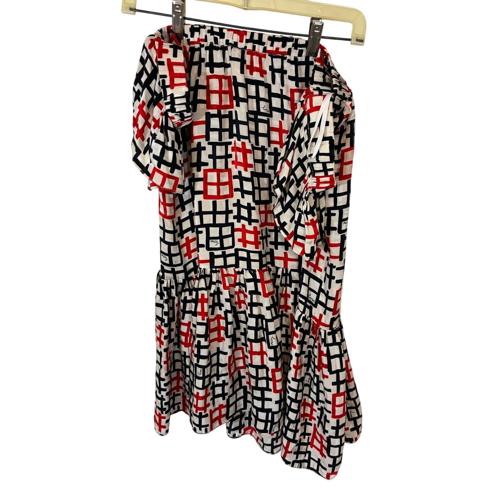 MILLY Milly Tiered Cotton Poplin Dress Printed Smock Resort M Size M / US 6-8 / IT 42-44 - 2 Thumbnail