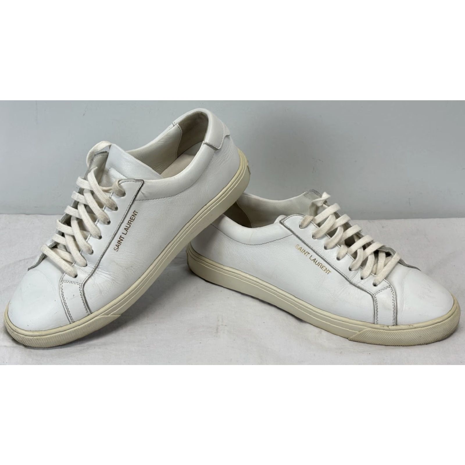 Yves Saint Laurent Vintage Saint Laurent Andy Sneakers Women’s 8 White Leather Casual Low Top Italy Size US 8 / IT 38 - 2 Thumbnail