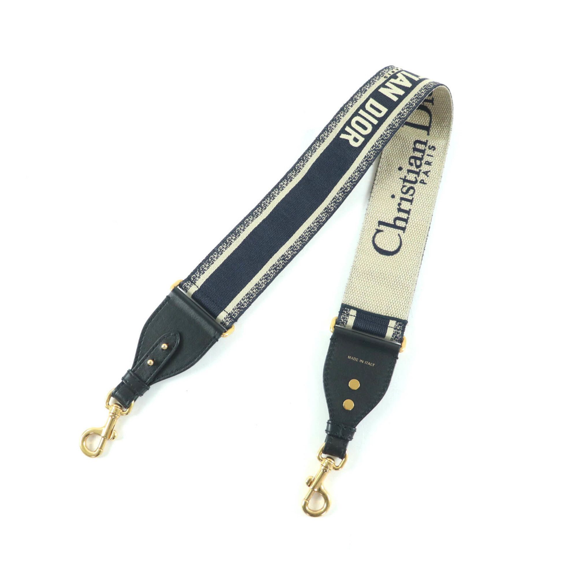 Dior Christian Dior S8557CBTE Canvas Leather Embroidered Shoulder Strap, Navy Beige, Gold Hardware, Comes with Box and Dust Bag, Made in Italy, Women's. Size ONE SIZE - 1 Thumbnail