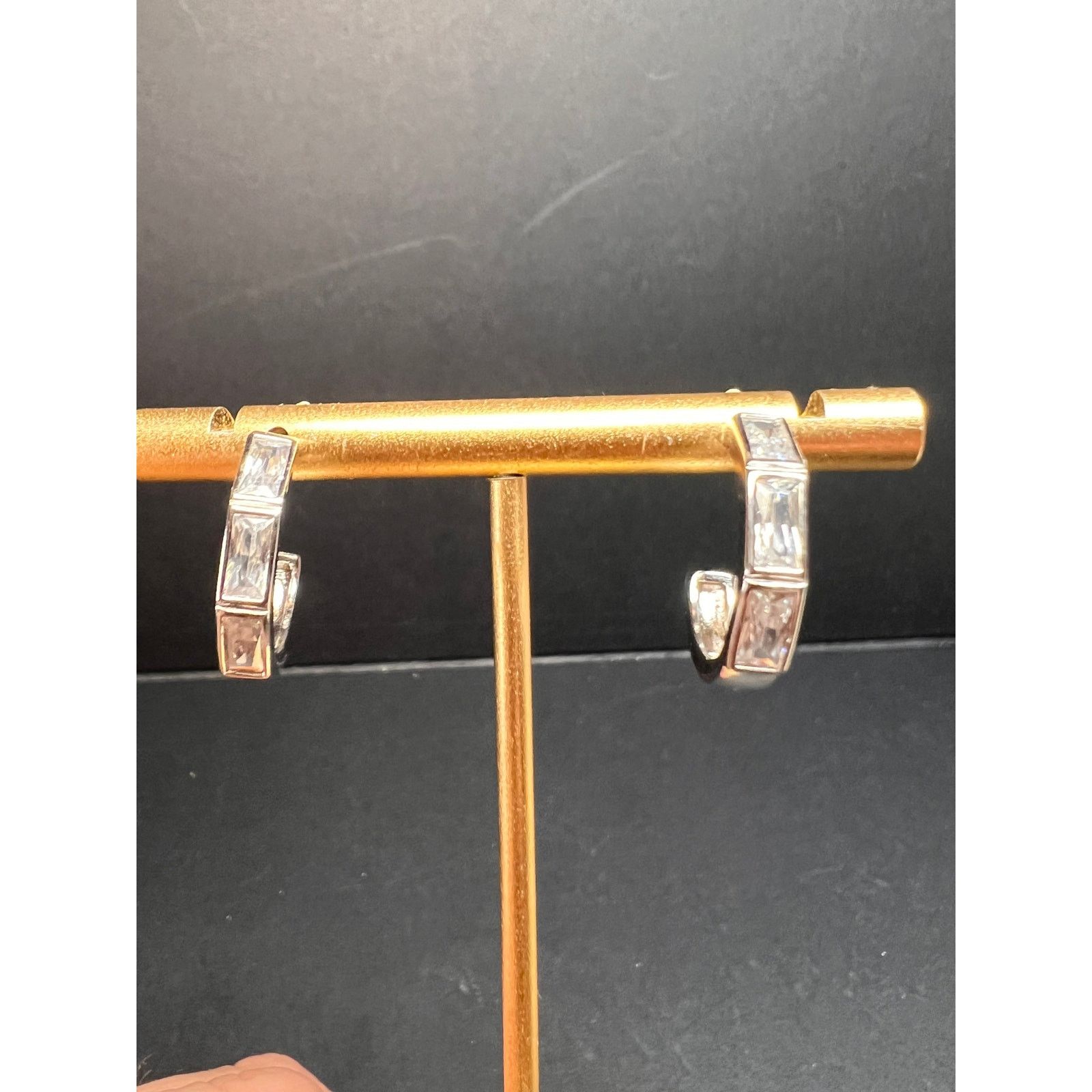 Other CZ half hoop earrings in sterling silver Size ONE SIZE - 11 Thumbnail
