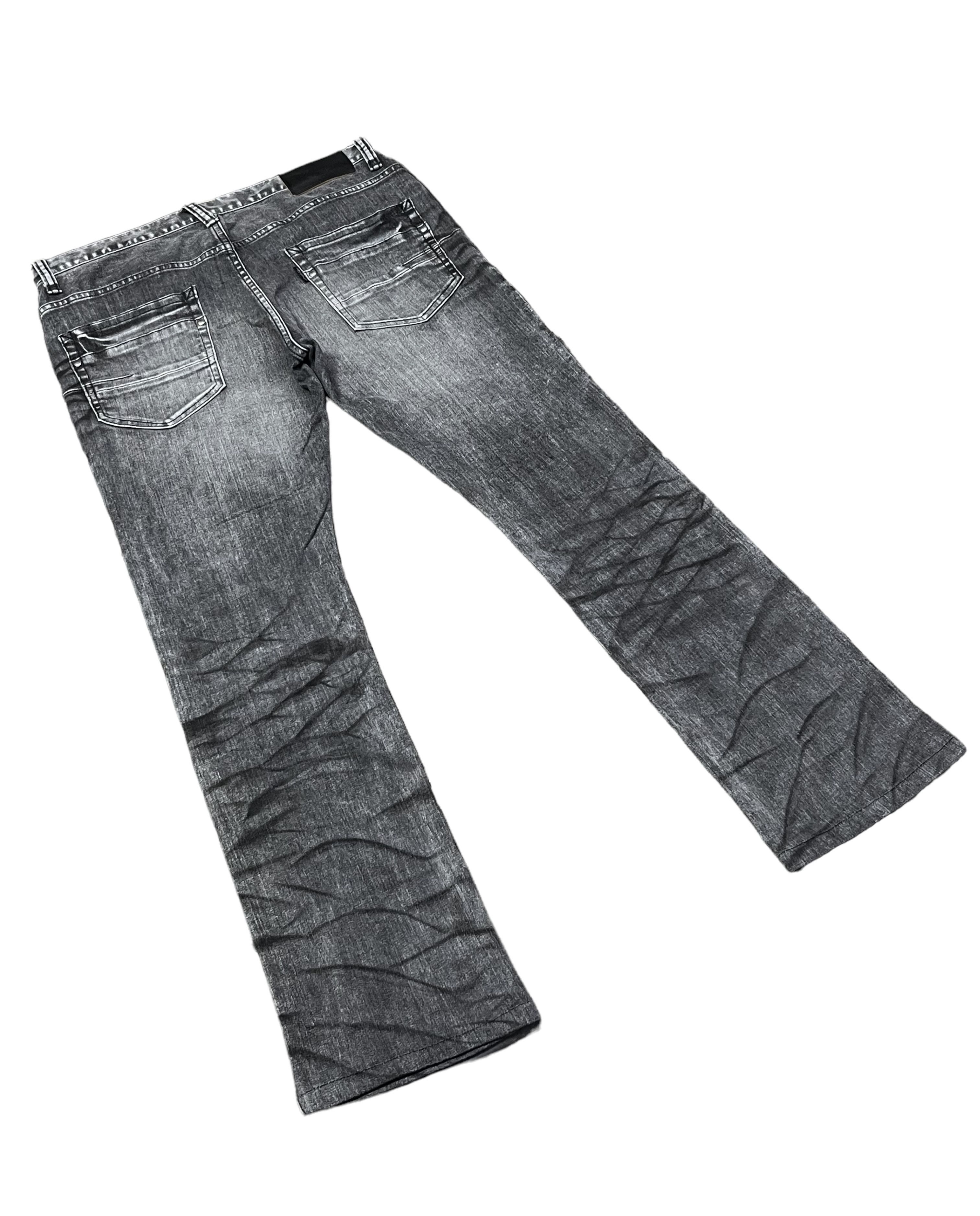 Fragment Design × Tornado Mart × Vintage FYE 90’s TORNADO MART Smoke Clawmark Whisker Stretch Denim Size US 32 / EU 48 - 4 Thumbnail