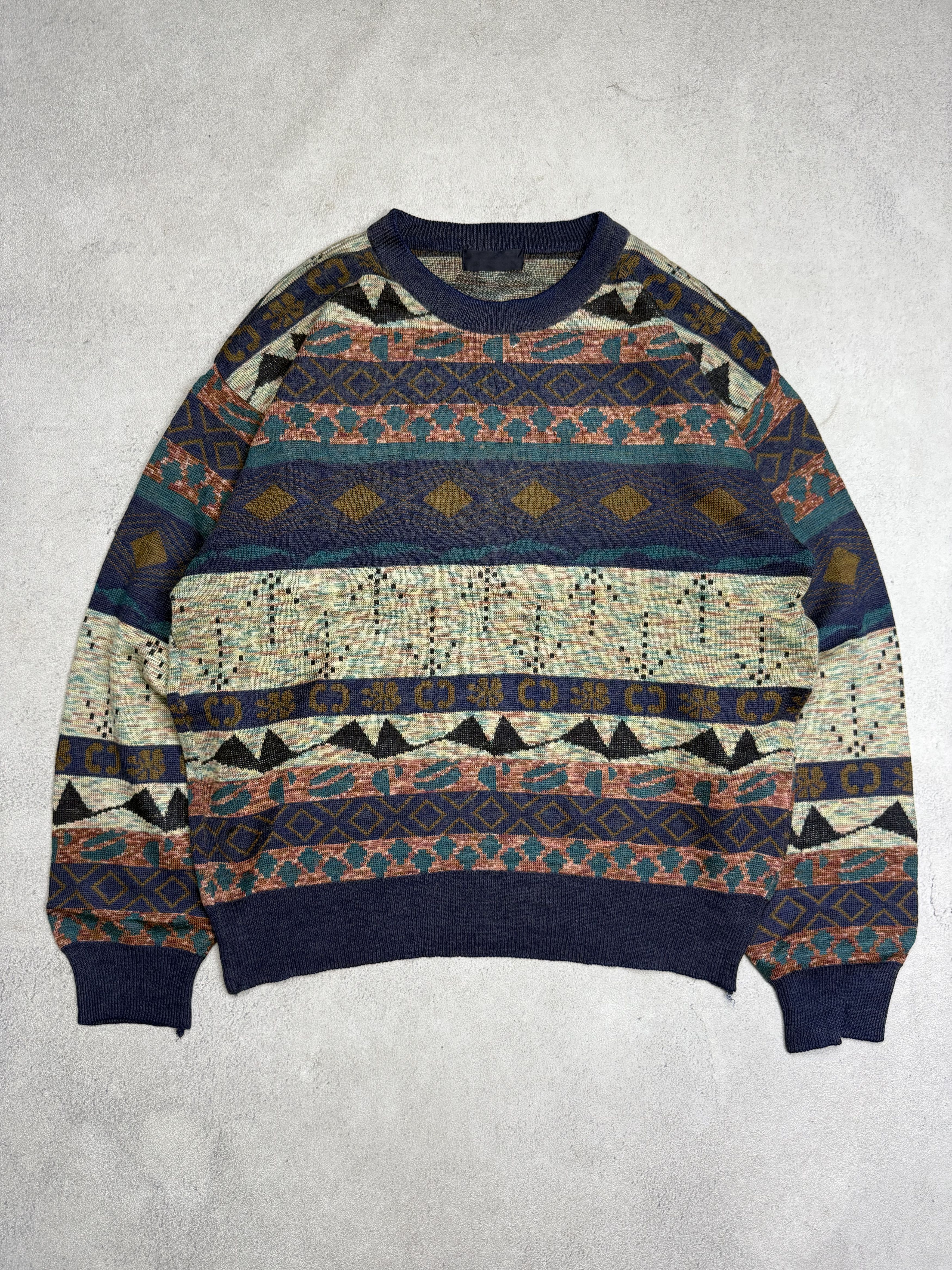 Vintage Vintage Classic Nordic Fair Isle Knit Sweater 3D Size US M / EU 48-50 / 2 - 1 Thumbnail