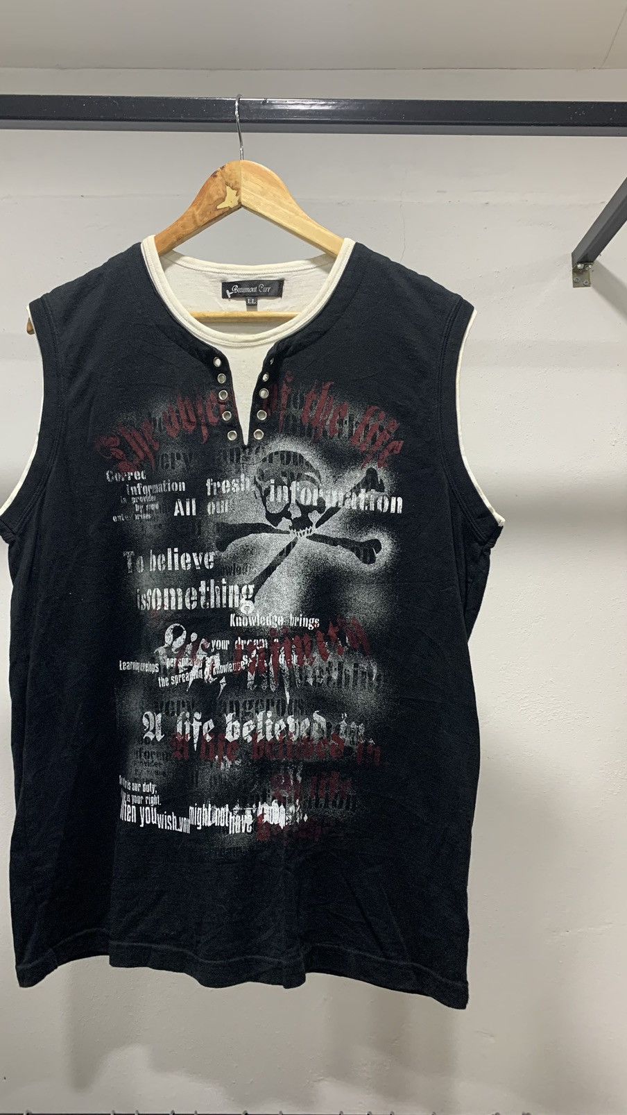 Le Grande Bleu (L.G.B.) Beaumont Carr Skull Poem Punk Sleeveless 80s Lgb Size US L / EU 52-54 / 3 - 2 Thumbnail