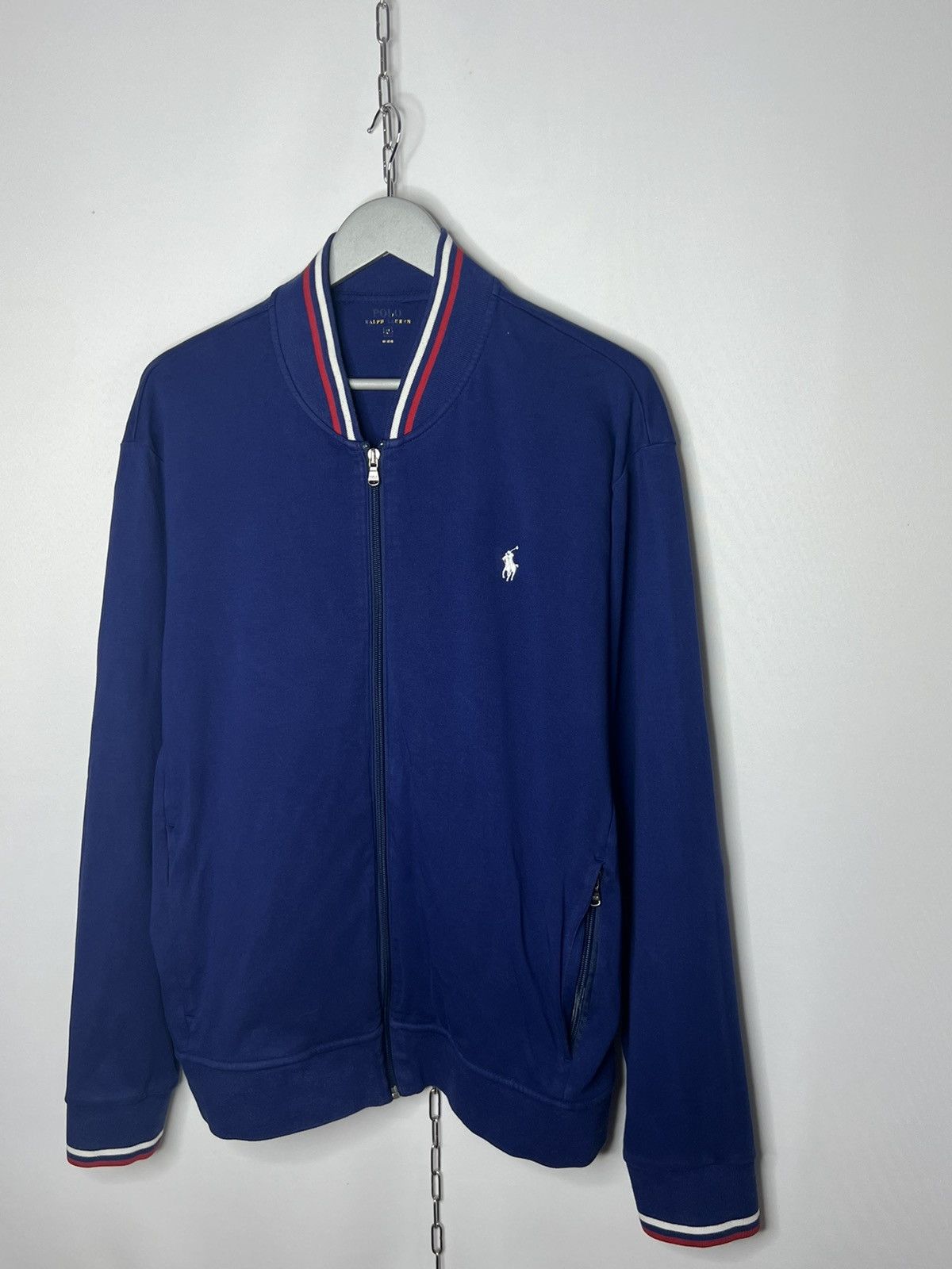 Polo Ralph Lauren × Vintage 🔥Polo Ralph Lauren Royal Blue Full Zip Sweat Jacket Luxury🔥 Size US XL / EU 56 / 4 - 2 Thumbnail