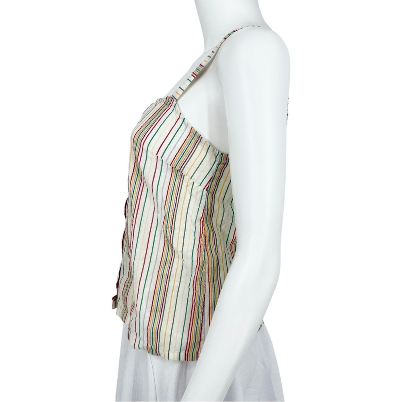 Madewell Madewell Button-Front Striped Cropped Cami Top Size Small Size S / US 4 / IT 40 - 3 Thumbnail