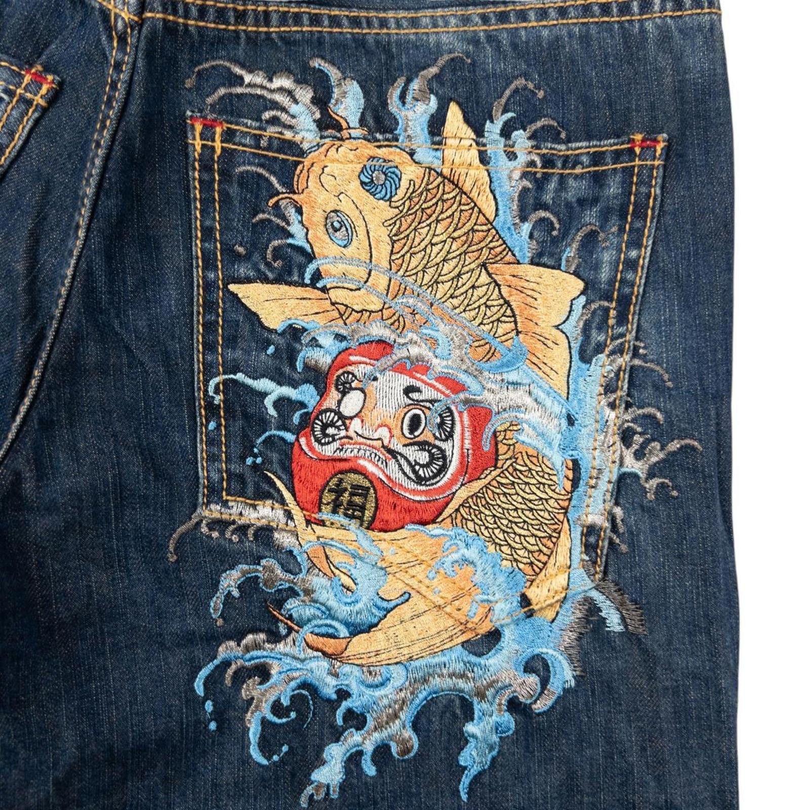 Other Vintage Big Train Embroidered Koi Fish Denim Jeans Size W30 Size US 30 / EU 46 - 5 Thumbnail