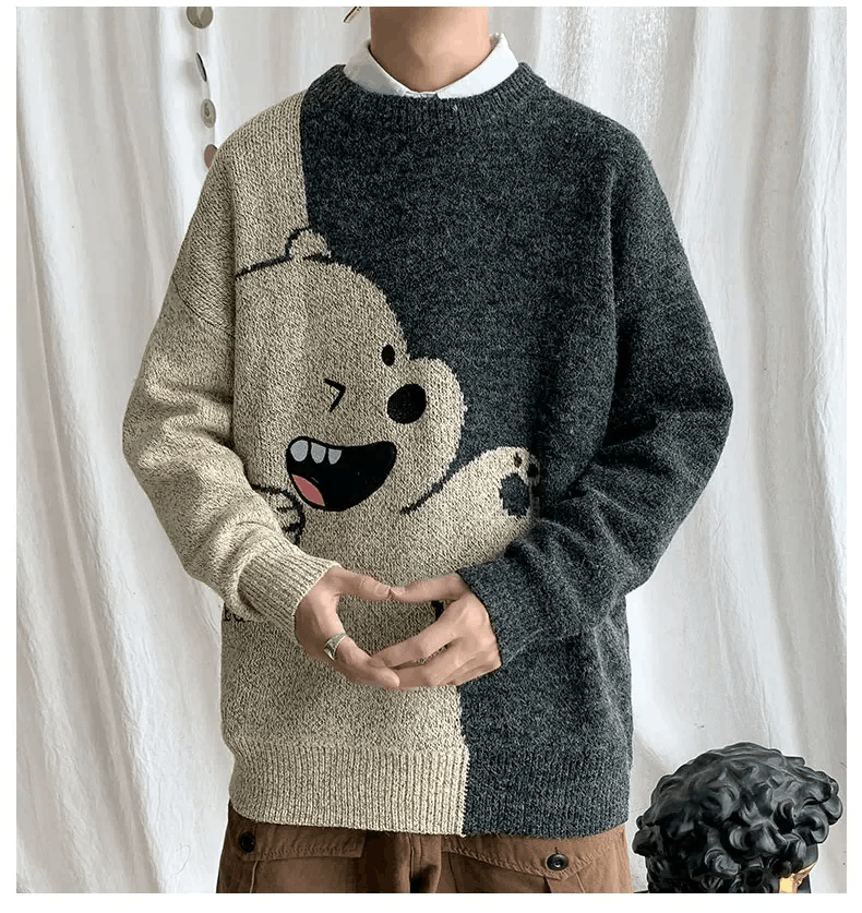 Japanese Brand Retro Cartoon Bear Fluffy Knitwear Sweater Size US XXL / EU 58 / 5 - 2 Thumbnail