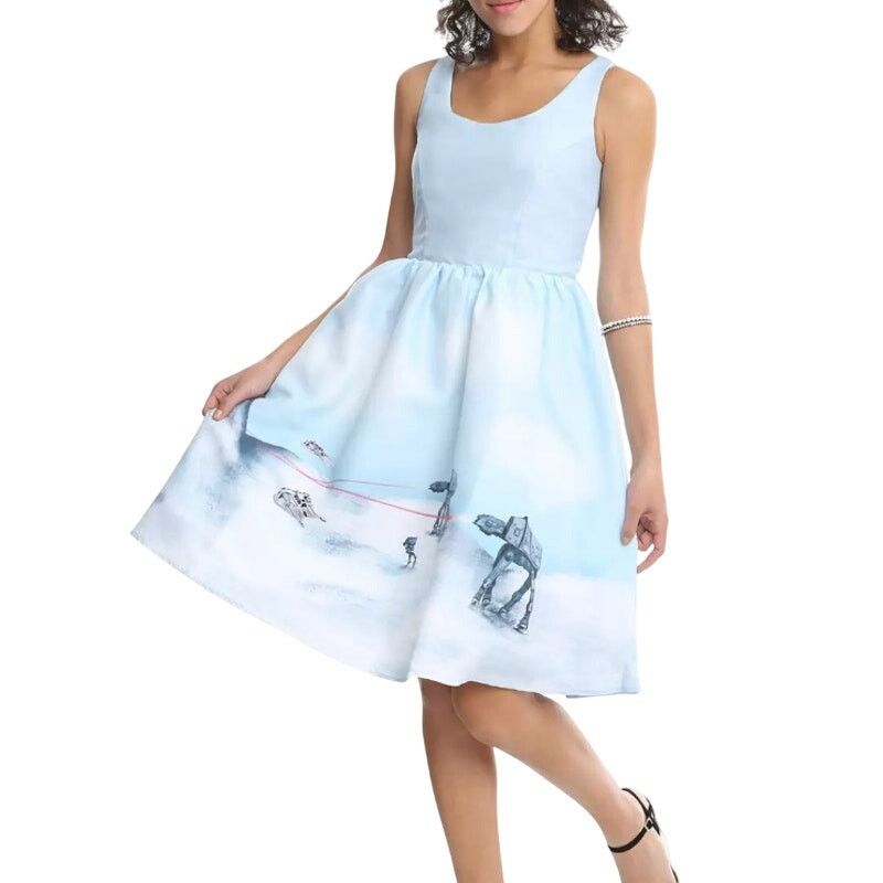 Disney Her Universe Star Wars Hoth Pinup Dress in Blue, Size S Size S / US 4 / IT 40 - 1 Thumbnail