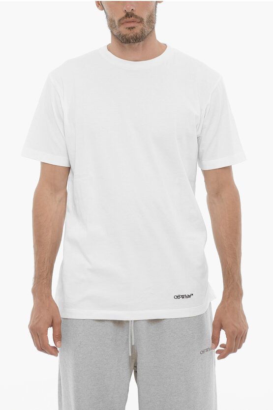 Off-White o1y0325 Logo Crewneck T-Shirt in White Size US S / EU 44-46 / 1 - 1 Thumbnail