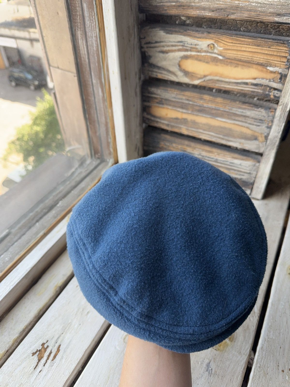 Designer × Vintage Ethnosurfer Fleece Flat Cap Made in Italy – Blue Size 57 Size ONE SIZE - 3 Thumbnail