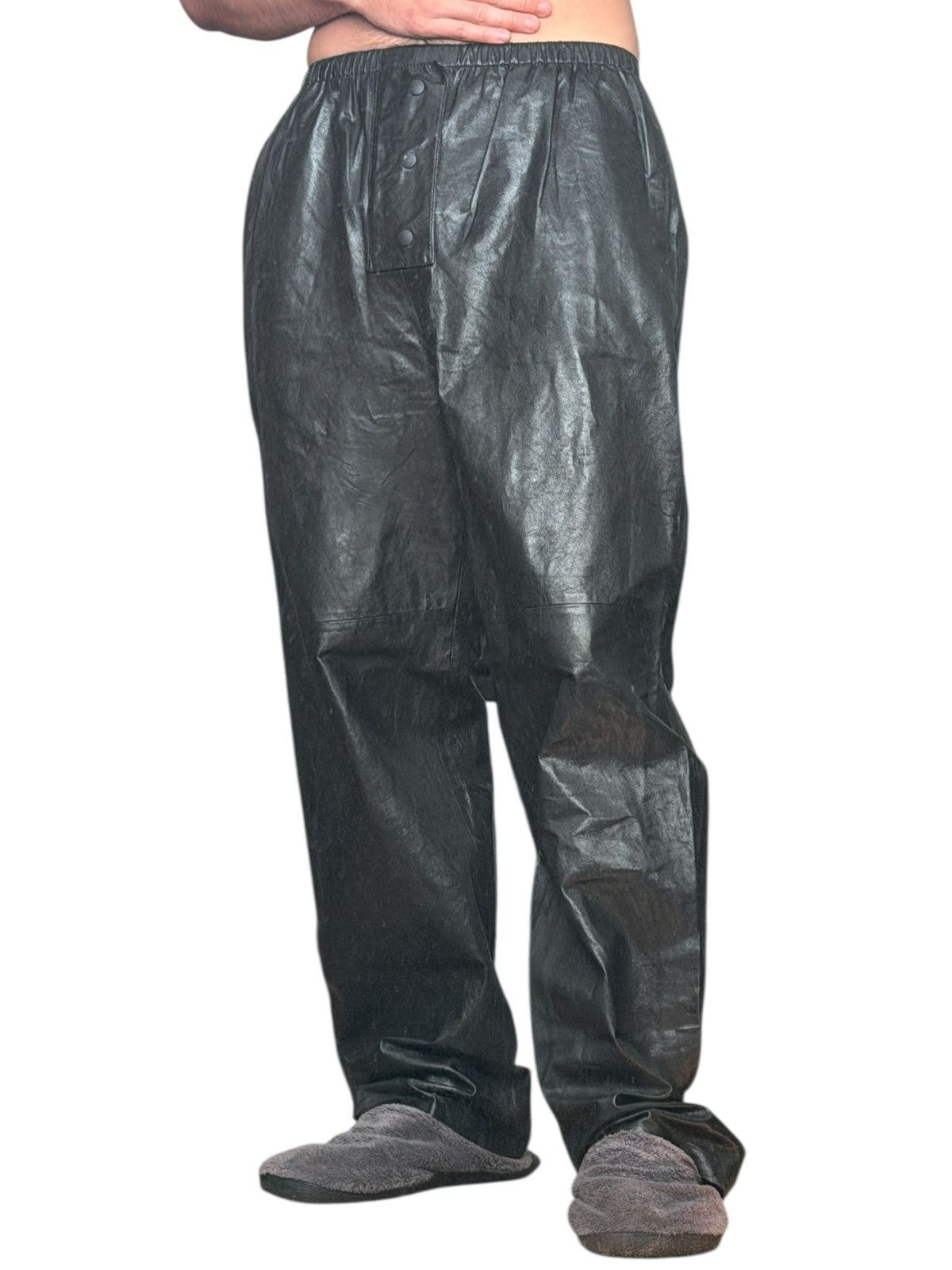 Prada $6000 2022 Triangle Patch Goat Leather Baggy Pants Size US 30 / EU 46 - 7 Thumbnail
