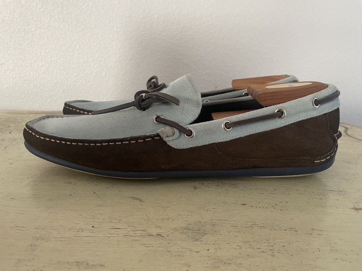 Salvatore Ferragamo Suede Colorblock Boat Shoe Size US 10 / EU 43 - 3 Thumbnail