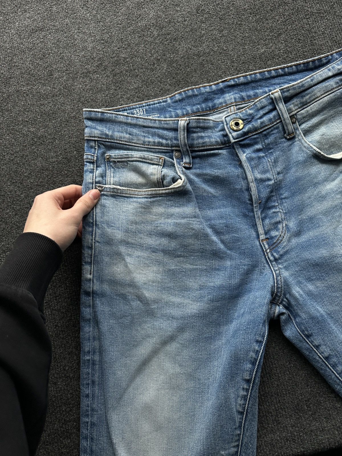 G-Star 🚨 PUNK G STAR RAW 3301 BLUE MEN DENIM JEANS Size US 32 / EU 48 - 7 Thumbnail
