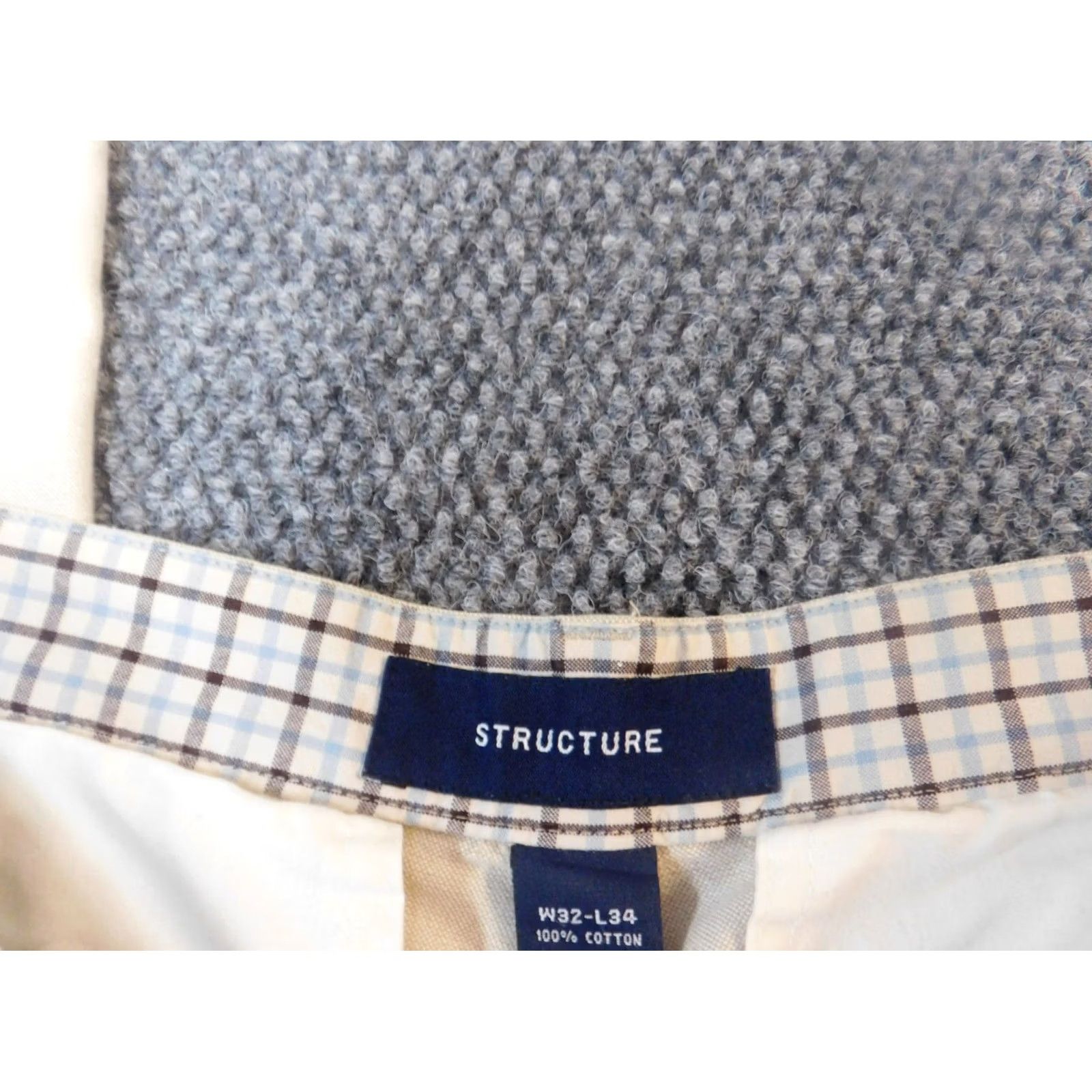 Vintage Structure Mens Pants 32x34 beige chino regular american Pants Regular Beige 32 34 Men Size US 32 / EU 48 - 4 Thumbnail