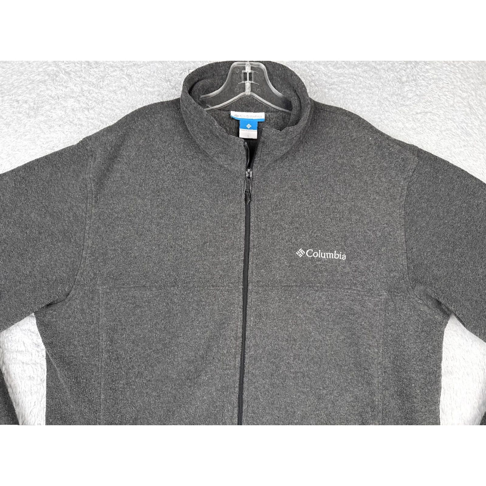 Vintage Columbia Jacket Mens Large Gray Full Zip Stand Collar Pockets Outdoor Windbreaker Fleece | Outdoor, Hiking, Walking | Men Size US L / EU 52-54 / 3 - 7 Thumbnail