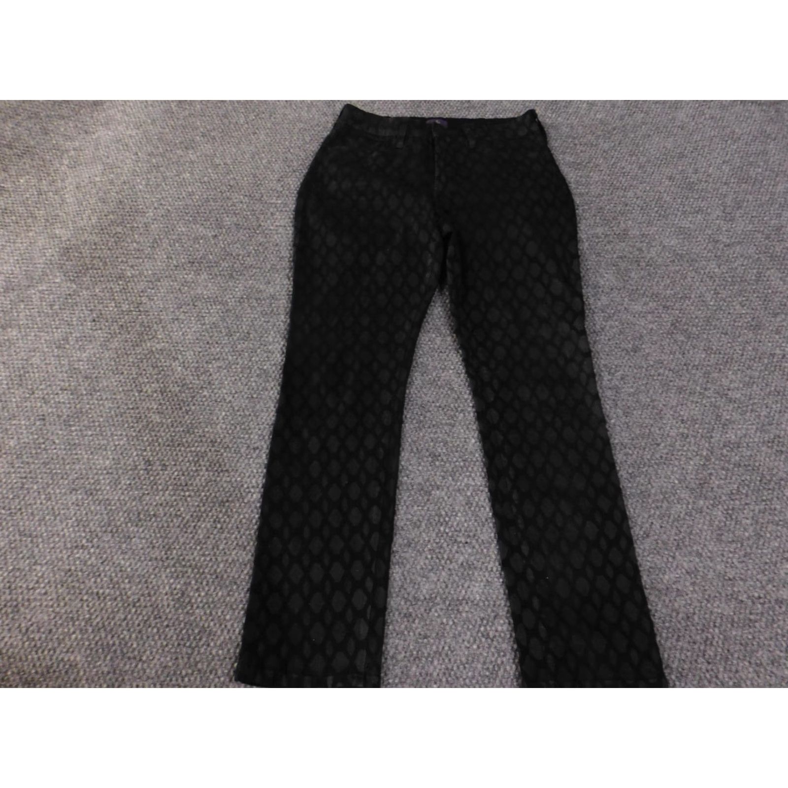 NYDJ NYDJ Pants Womens 6P Black Skinny Stretch Patterned Textured Made USA Jeans Size 28" / US 6 / IT 42 - 2 Thumbnail
