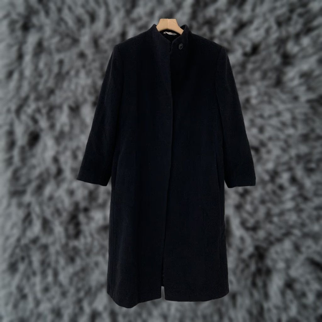 Vintage VINTAGE Marvin Richards Long Trench Coat Womens Size 10 Black Wool Cashmere Blend Overcoat Size L / US 10 / IT 46 - 1 Thumbnail