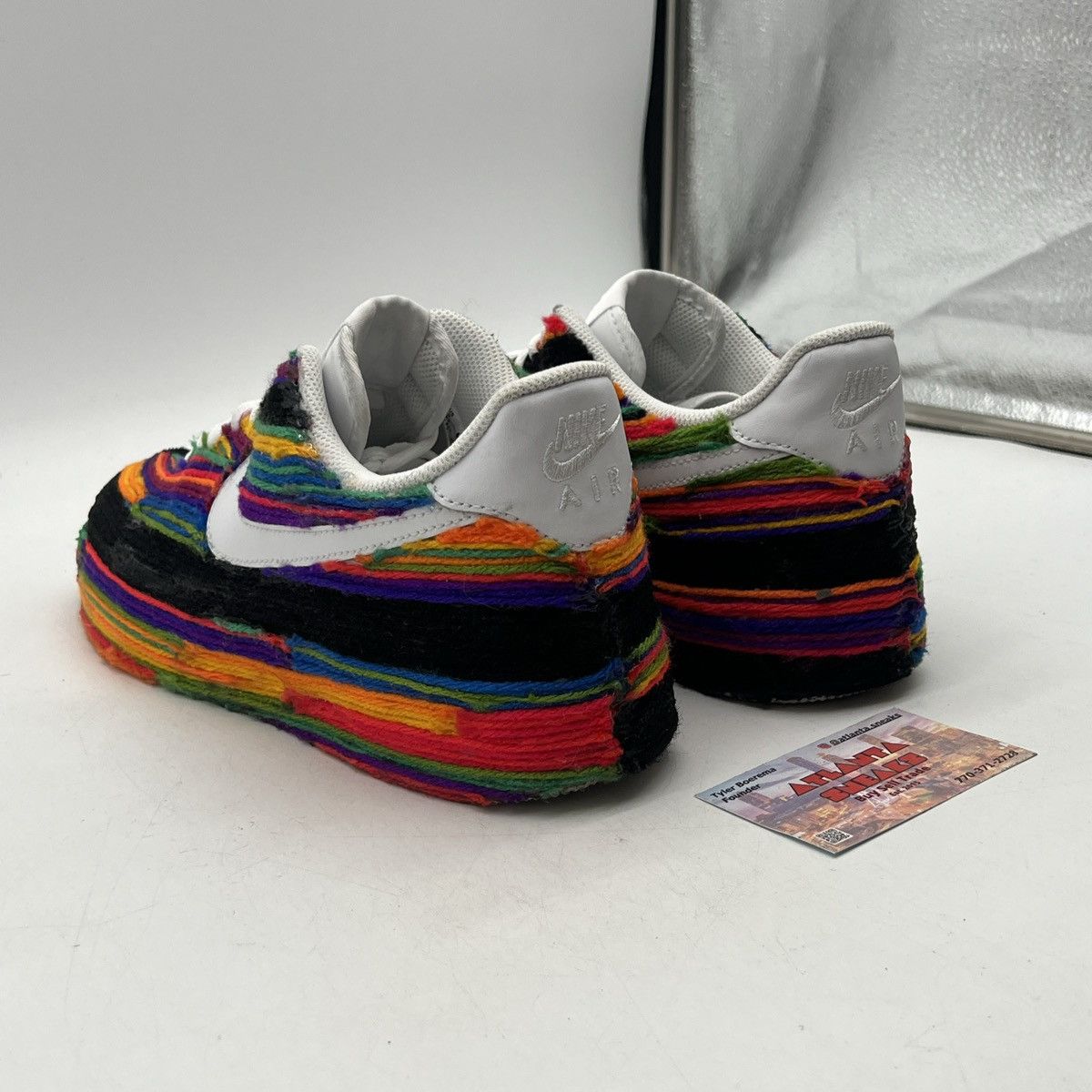 Nike Air Force 1 low white customs Size US 9 / EU 42 - 4 Thumbnail