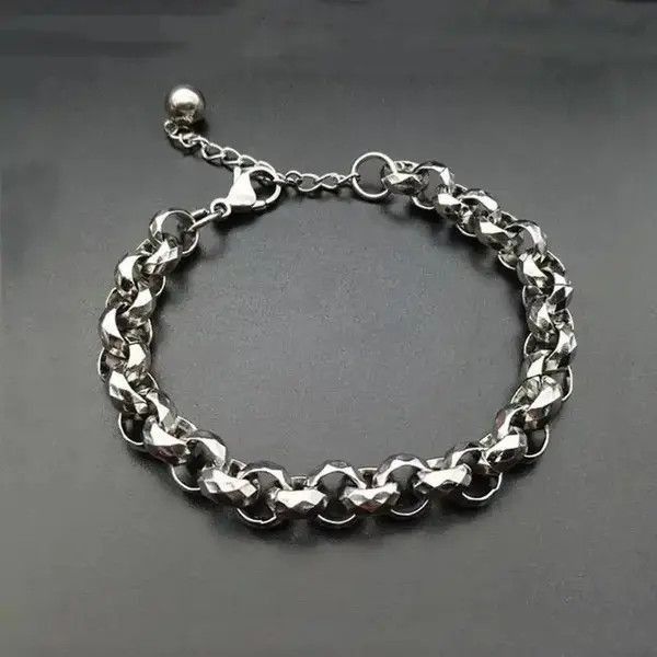 Jewelry Striped Circle Bracelet in Silver, Men's