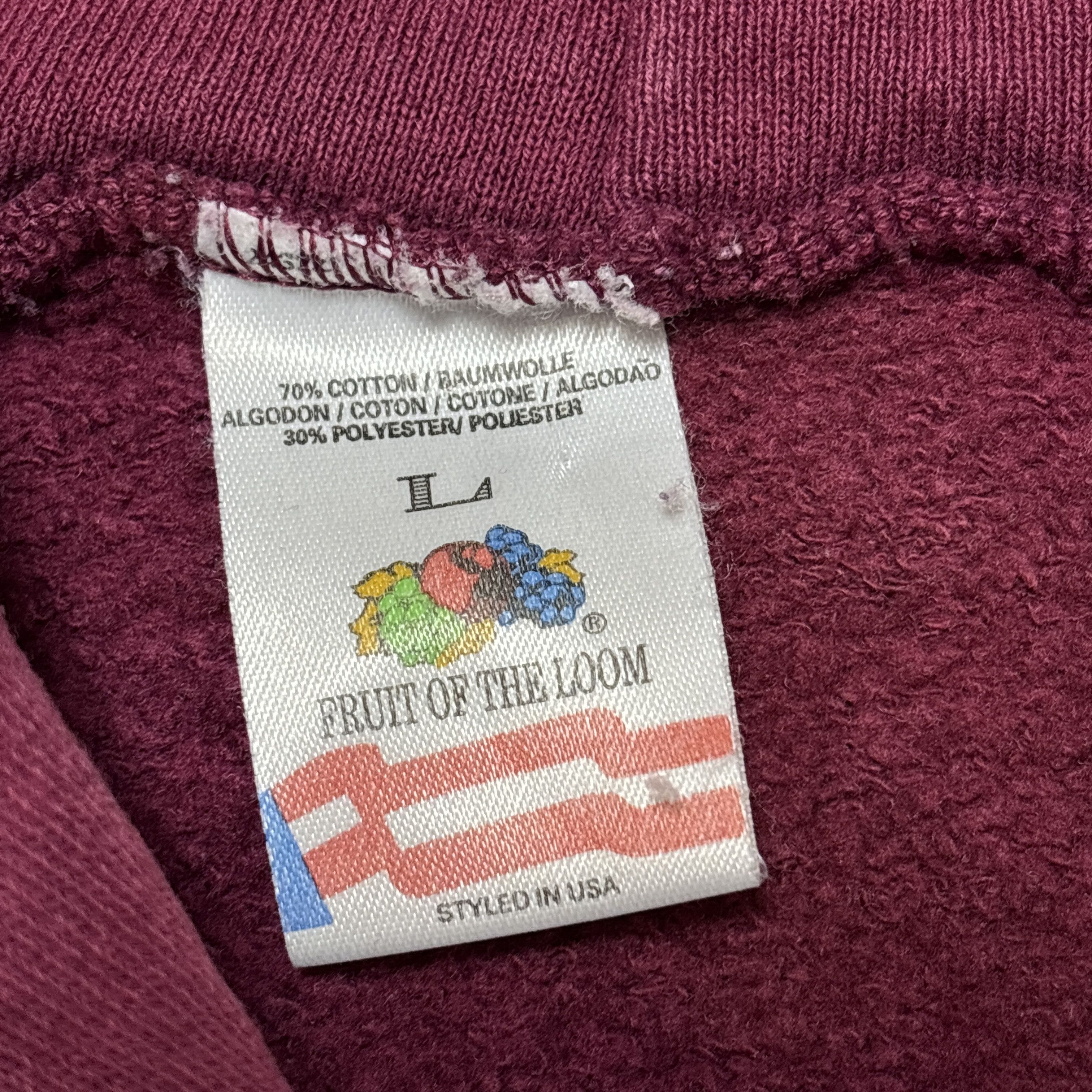 Fruit Of The Loom Vintage Blank Hoodie 90s Fruit Of The Loom Made In Usa Size US L / EU 52-54 / 3 - 7 Thumbnail