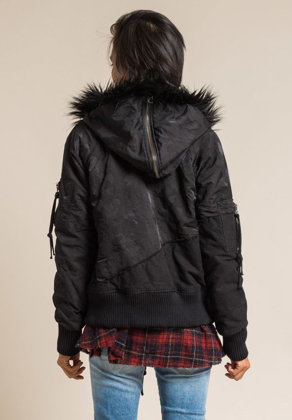 Greg Lauren Greg Lauren Black Nylon Tent Snorkel Hooded Flight Jacket Size US XL / EU 56 / 4 - 4 Thumbnail
