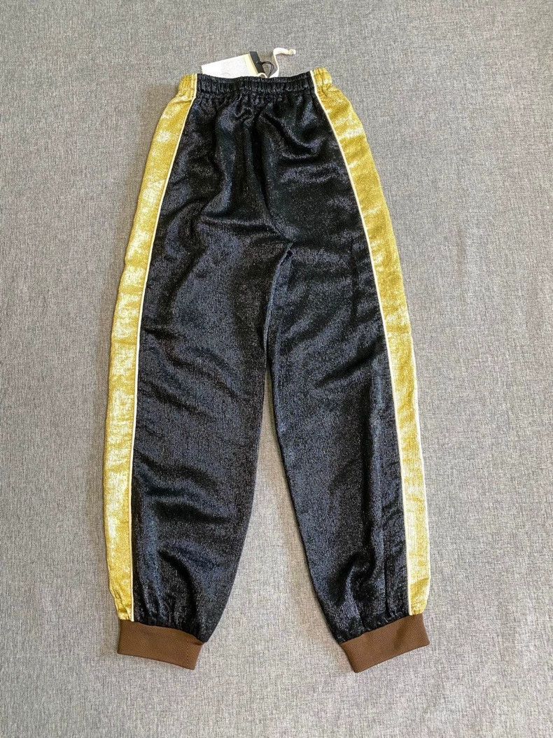 Gucci Gucci Size XS FW21 Crepe gold and silver silk casual trouse Size 29" - 2 Thumbnail