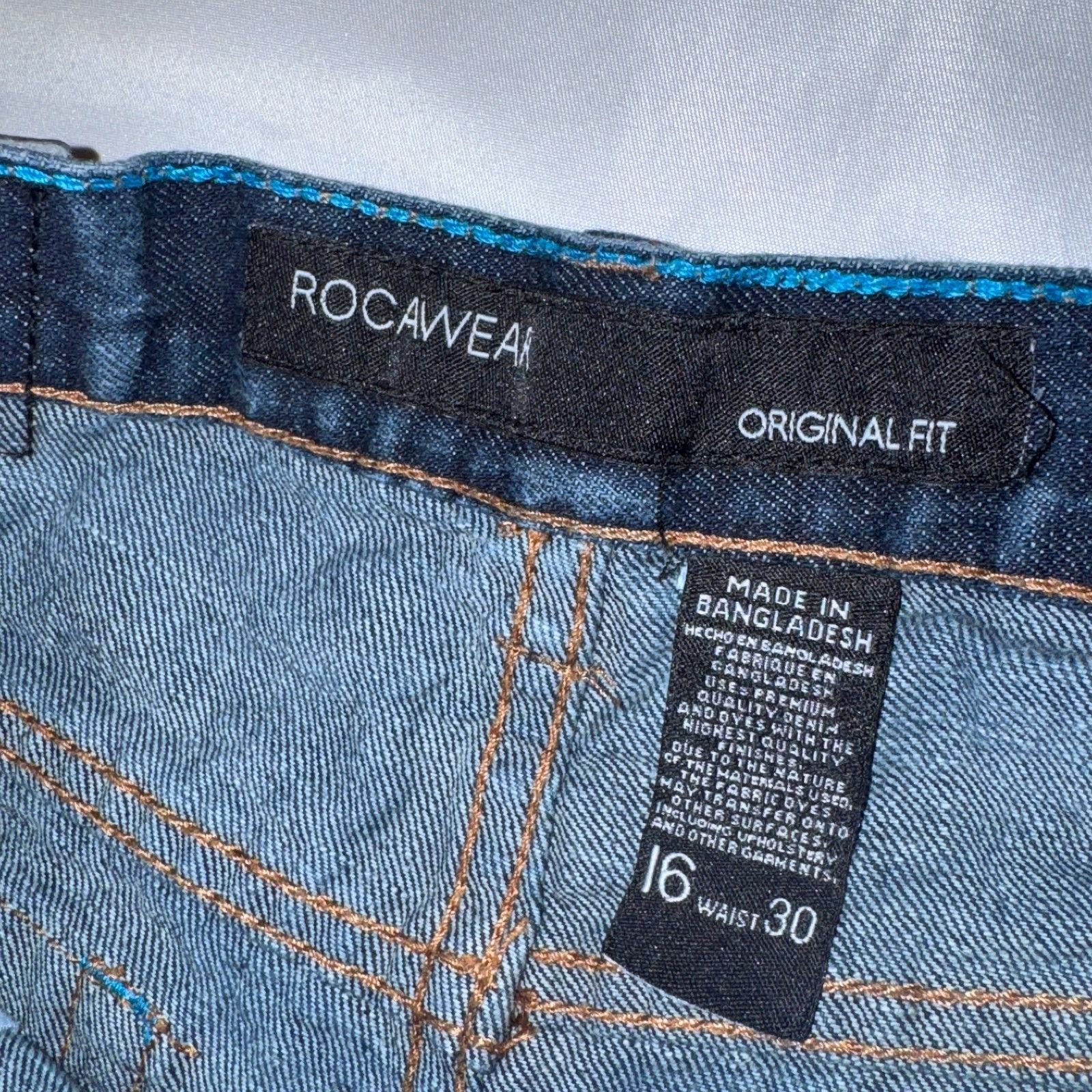 Rocawear Rocawear Denim Shorts Mens Blue Embroidered Logo Hip Hop Str Size US 27 - 4 Thumbnail