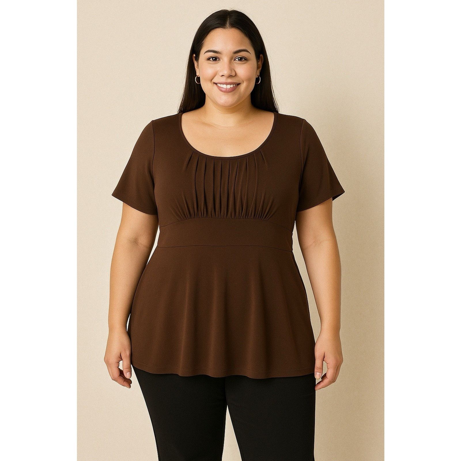 Other Vintage Womens Babydoll Top Brown Tie Back Empire Waist Y2k Size XXL / US 16-18 / IT 52-54 - 1 Thumbnail