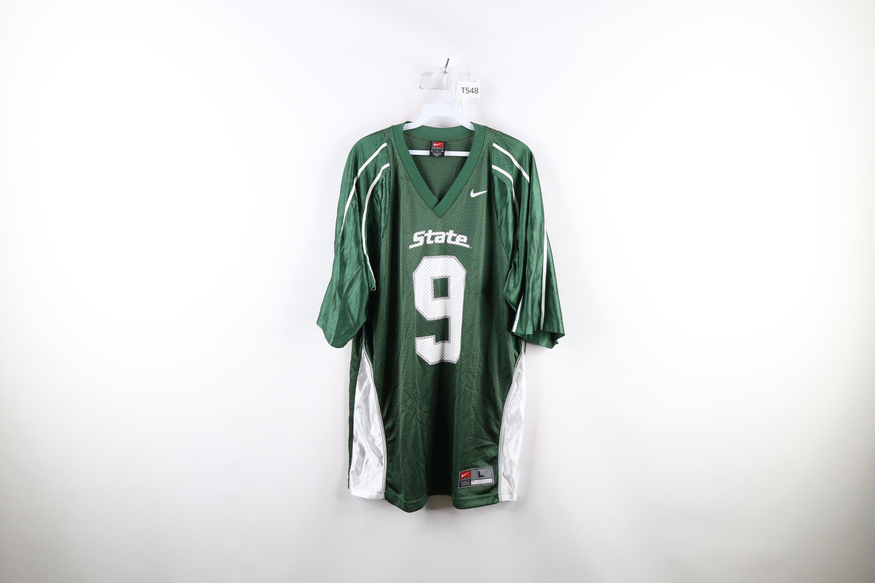 Nike × Vintage Vintage Nike Michigan State University Football Jersey Green Size US L / EU 52-54 / 3 - 1 Thumbnail